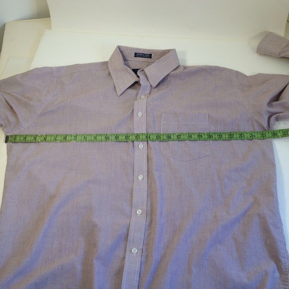 615 Wrinkle Free Brand Long Sleeve Purple/Plum Striped Dress Shirt Sz 17.5 34/35 - Picture 10 of 12